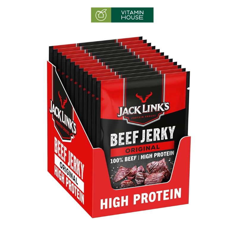 Thùng Khô Bò Vị Tự Nhiên JACK LINKS 25g*10