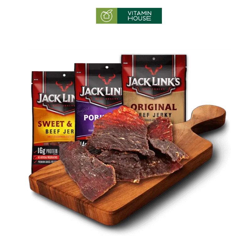 Thùng Khô Bò Vị Tự Nhiên JACK LINKS 25g*10