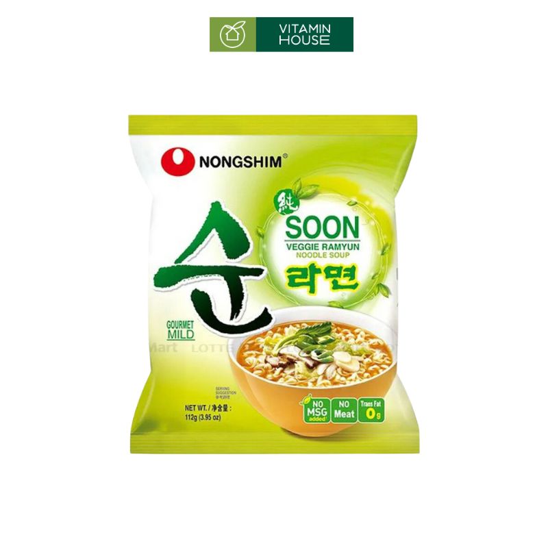 Mì Nước Chay Soon NongShim Hàn Quốc 112g Hương Vị Đậm Đà