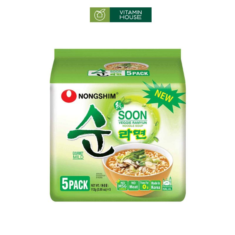 Mì Nước Chay Soon NongShim Hàn Quốc 112g Hương Vị Đậm Đà