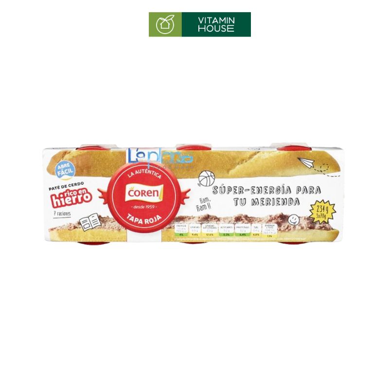 Pate Gan Heo Coren Pork liver Pack 3 Hộp * 78g