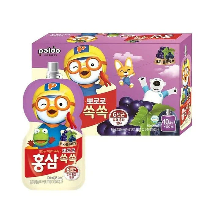 Nước Hồng Sâm Pororo HQ Gói 100ml (36M+)