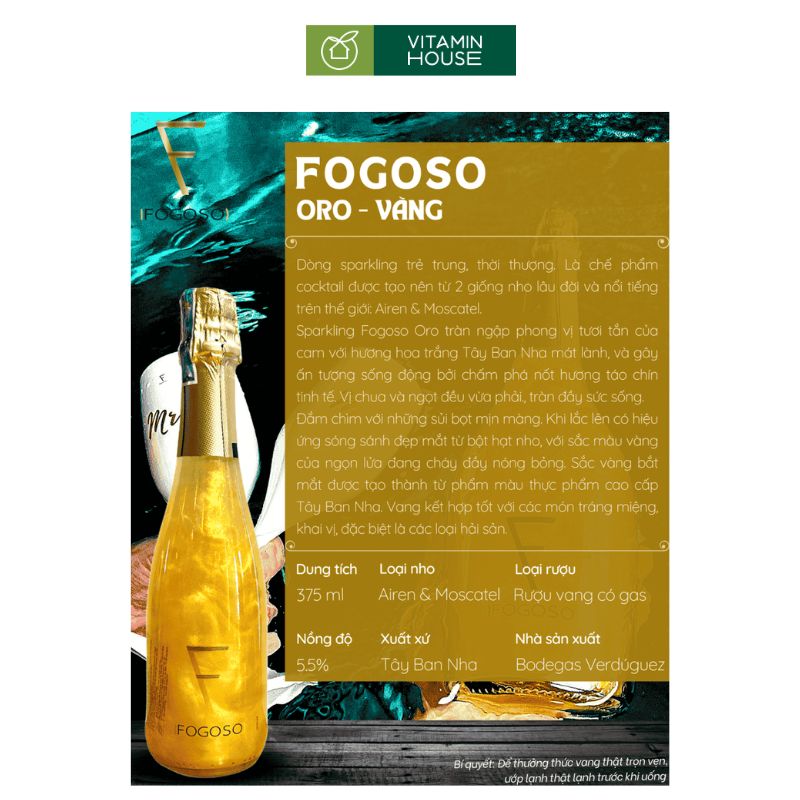 Rượu Vang Nổ Tây Ban Nha Fogoso 5.5%