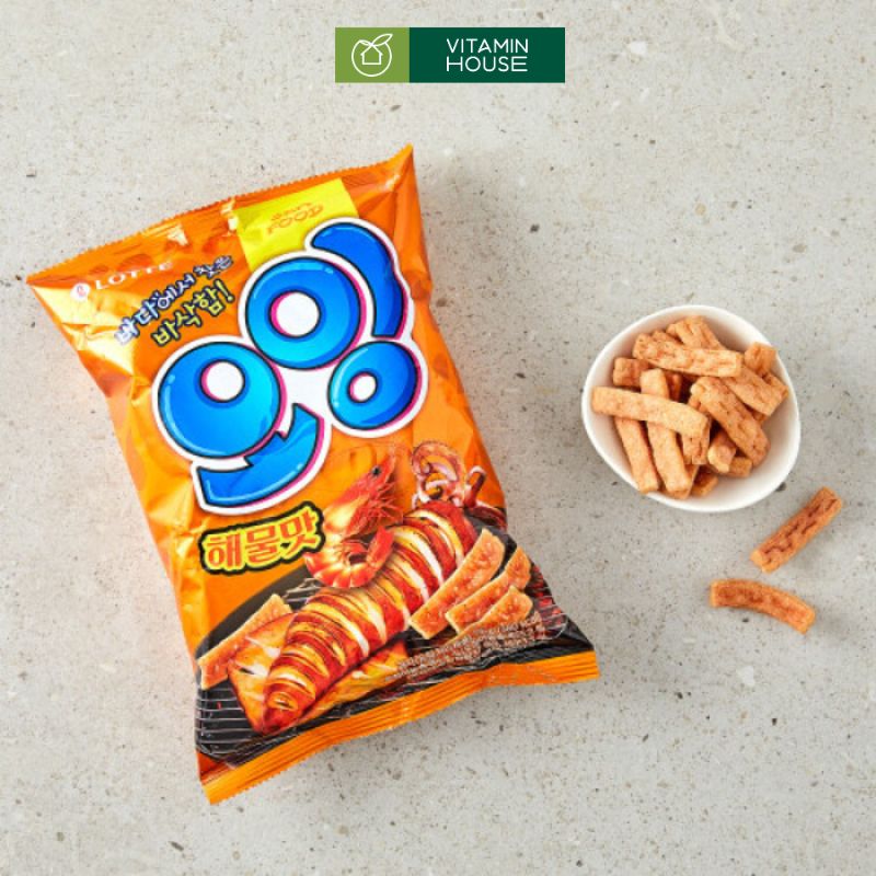 Snacks Tôm Mực Nướng Lotte Hàn Quốc Thơm Ngon Hương Vị Mực Tự Nhiên