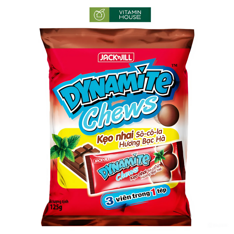 Kẹo Socola Bạc Hà Dynamites Chew Thái Gói 125g