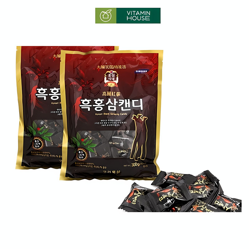 Kẹo Sâm Đen Korean Black Ginseng Candy HQ Gói 300g