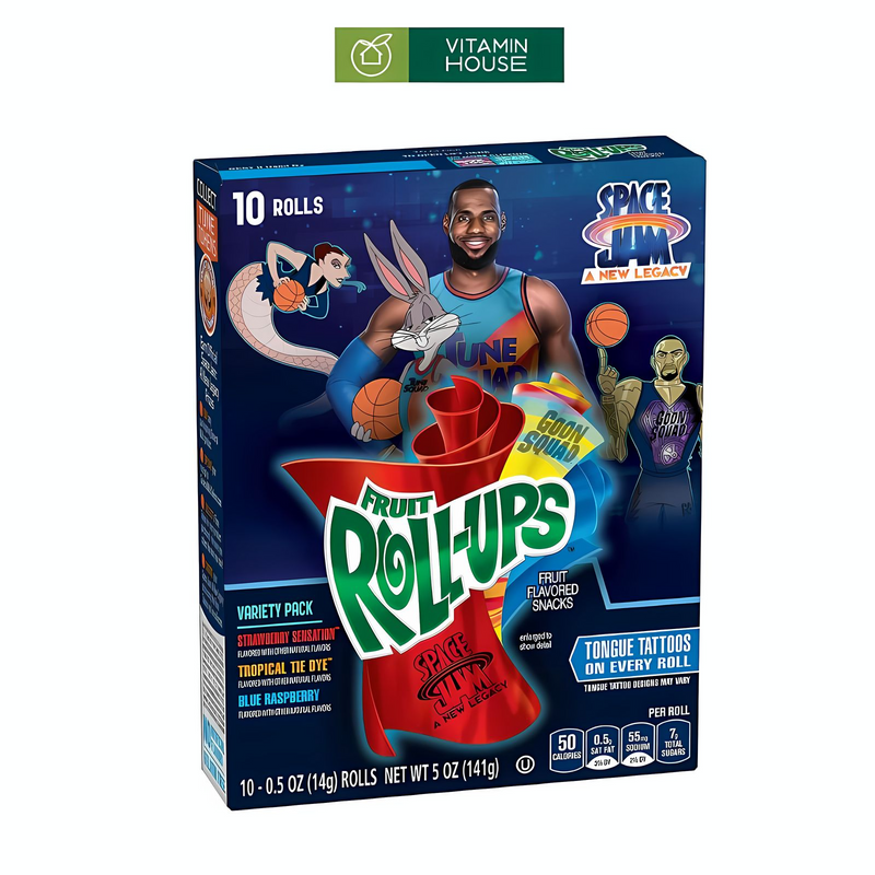 Kẹo Cuộn Space Jam Roll Ups Mỹ Hộp 141g