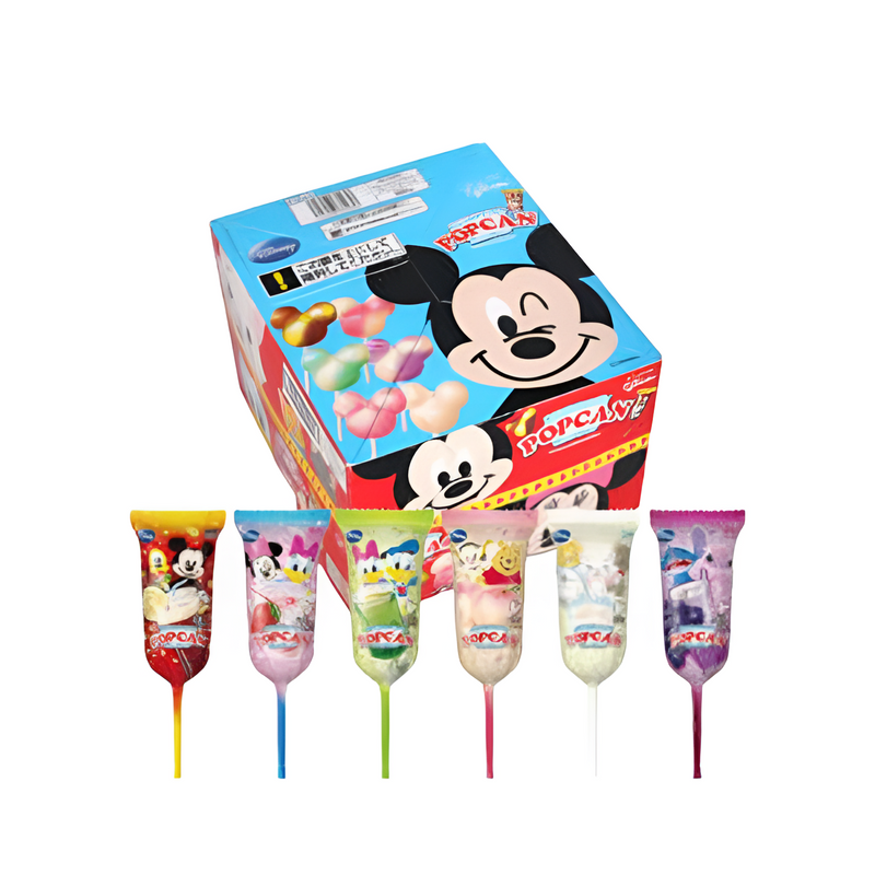 Kẹo Mút Mickey Popcan Glico Nhật Đỏ/Xanh (Gói - Hộp)