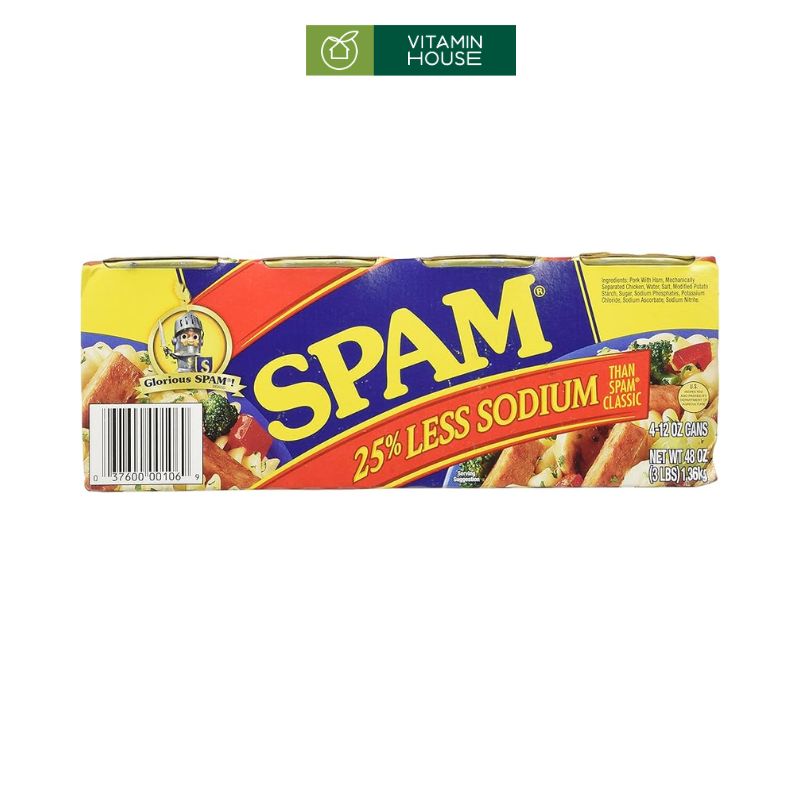 Thịt Hộp Spam 25% Less Sodium Mỹ 340g (ít mặn)