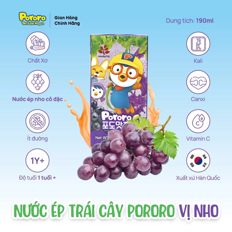 Nước Trái Cây Segom Pororo HQ Hộp 190ml