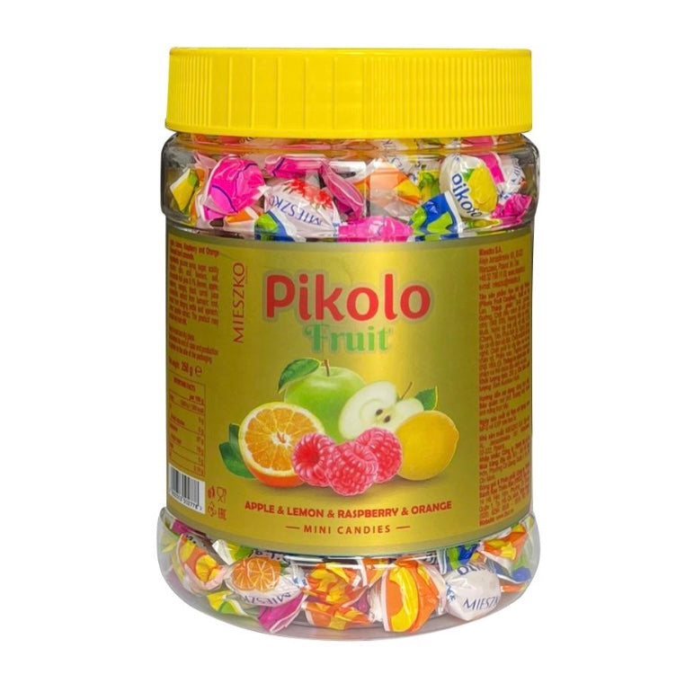 Kẹo Mềm Trái Cây Pikolo Fruit Candy Ba Lan Hộp 250g (Vàng/Đỏ)